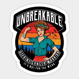 Unbreakable Uterine Cancer Warrior Sticker
